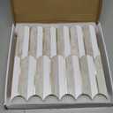 Vamos Peel and Stick Backsplash Seamless Tile for Kitchen and Bathroom,White and Beige Slate PVC Mixed Light Gold Self Adhesive Fish Scale Metal Mosaic Tiles (10 Sheets)