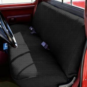 Stretch Truck Seat Cover Front Bench Seat Protector for Ford Chevrolet Dodge and Full-Size Pickups Corduroy with Side Pockets - Black