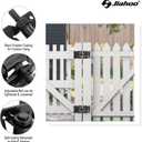 Self-Closing Gate Hinges, Heavy Duty Door Hinges for Wooden/Vinyl/PVC Fences, 90 Degree Adjustable Gate Hinge Hardware Kit with Spring Adjuster Tool, Black(1 Pair-2 Hinges)