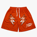 DIOTSR Mens Lightning Graphic Shorts Running Basketball Shorts Cool Casual Workout Shorts with Pockets Drawstring Waist (Orange,Small)