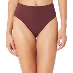 Women's High Waist High Leg Bikini Bottom, Deep Brown, Small