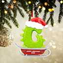 26 Letter Ornaments for Christmas Tree Decoration,Personalized Letters Ornaments, Initial Christmas Ornament, Hanging DIY Letter Xtmas Dinosaur Ornament, Gifts for Family Friends (G)