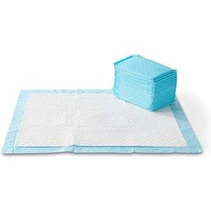 Amazon Basics X-Large Absorbent Puppy Pads, Leak-Proof, Quick-Dry, 28 x 34 Inches, Pack of 50, Blue & White