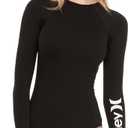 Hurley Long Sleeve Womens One Piece Swimsuits, Swimsuit for Women, Bathing Suit for Women, Swim Suit UPF 50+ SPF UV Protected, Size L