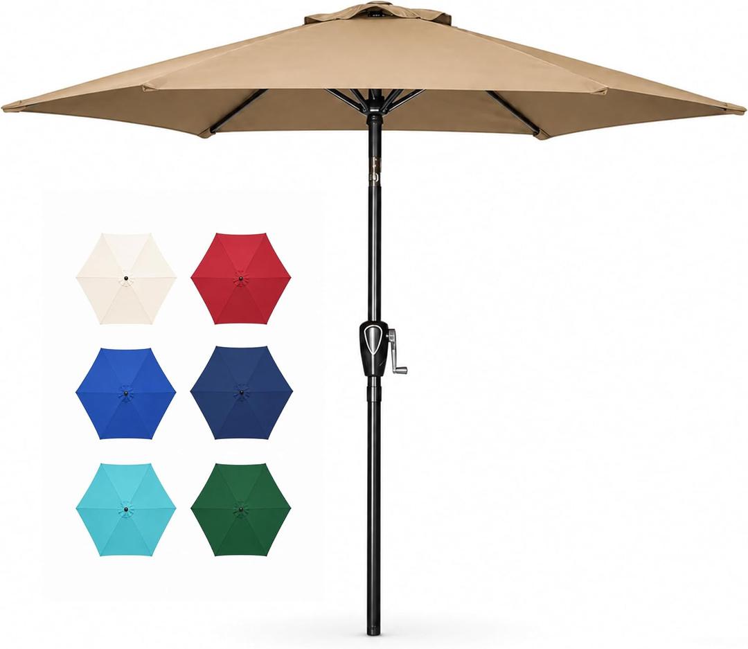 9ft Outdoor Patio Umbrella for Garden Lawn Deck Backyard Pool, T