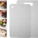 2 Packs Stainless Steel Cutting Board for Kitchen, 304 Steel Non Stick Metal Chopping Cutting Board by YAAHEIJA for Meat Fruit & Vegetable (13.4 x 9, 11.8 x 7.9 in)