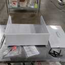 SKM Washer Dryer Pedestal Base - 28" Appliance Elevator Stand with Storage Drawer, Heavy Duty Steel, 14.2" Height, White (For Front-Load Washers & Dryers)