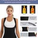 2 x Sauna Suit Waist Trainer Vest for Women Belly Fat, Zipper Waist Trimmer Body Shaper Vest Sweatsuit Workout Shirt (Medium, A03 Silver Lining)