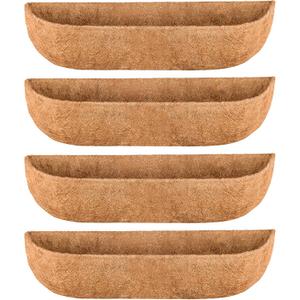 4 Pack 30 Inch Window Box Liners Coco Liners for Planters Coconut Husk Plant Liners 100% Natural Coconut Liners for Planters Coco Coir Liner for Outdoor Planter
