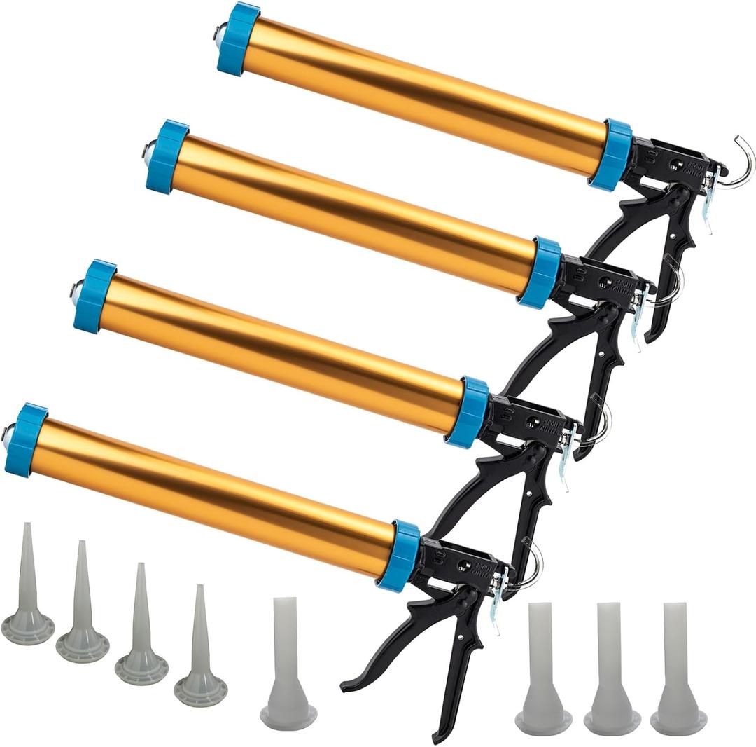 Sausage caulking Gun caulking tool gun Hand Caulking Guns No Drip Caulk Gun Used for sealing seams installing glass doors and windows tiles kitchenwareadvertisements etc(4 pieces)