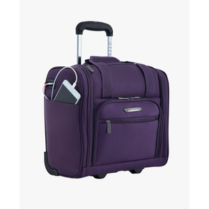 TPRC Smart Under Seat Carry-On Luggage with USB Charging Port, Purple, Underseater 15-Inch, Purple
