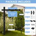 Vinyl PVC Real Estate Sign Post 6' Tall, Realtor Yard Sign Post (Connected type), 47" Arm Holds Up to 36" Sign - Black (No Sign)