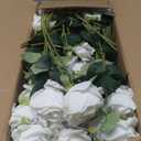 60 Pcs Artificial Roses Bulk Velvet Silk White Roses White Roses for Wedding Centerpieces Bridal Bouquet Mohter's Day Valentine's Day Home Decor (60, White)