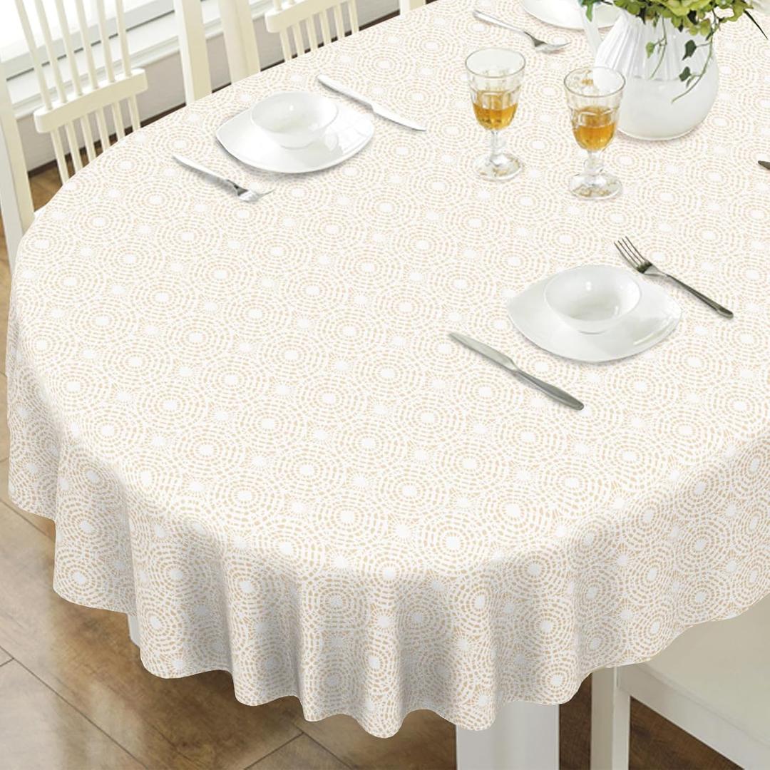 Oval Tablecloth, French Country Printed Oval Table Cloth-60x84 Inch, Fabric Washable and Waterproof Oval Table Cover for Farmhouse Kithchen Dining Decoration