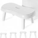Toilet Stool Squat Adult, Poop Stool for Bathroom with Non-Slip Design, Adjustable Height from 6.7 to 9 inches, White