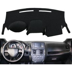 Dash Cover Mat Custom Fit for Dodge Caravan/Dodge Grand Caravan 2011-2020,Chrysler Town Country 2011-2016,Dashboard Cover Carpet Pad Cap Protector Without Headlight Sensor (Black) Y08