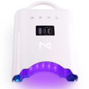 M - NEO Cordless & Rechargeable Nail Curing Lamp 78W with 4 LCD Time Display Timer, Auto Sensor, and Spacious Interior for All Hand Sizes and Nail Lengths (White)
