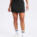 SANTINY Skorts for Women with Pockets High Waisted Golf Skirts | Built-in Shorts, A Line, Athletic, Casual, Pickleball, Tennis Skirt (Black, M)