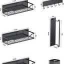 Multifunctional Magnetic Shelf for Washing Machine, Refrigerator, Microwave, and Any Metal Surface, Powerful Magnetic Shelves Include Unique Hollow Design Metal Organizers 6 pcs - Black