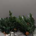 Outdoor Christmas Tree Frosted Urn Filler 2 Set, Pre-lit Artificial Xmas Tree with Cones & Red Berries, Small Christmas Tree with 70 Warm Lights