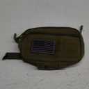 Tactical Molle Admin Pouch Utility Laser Cut EDC Tool Pouch Bag Horizontal Modular Pouches Include US Flag Patch and Keychain (Army Green)