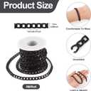 Craftdady 16.4 Feet Aluminum Curb Chain Link Black Twisted Cable Cross Chain Unwelded 12x7mm with Spool for Bracelet Necklace Tassel Earring Jewelry Making