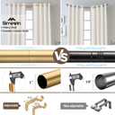 SIMEWIN Gold Curtain Rods for Windows 66 to 120 Inches Adjustable Decorative 1 Inch Diameter Single Window Curtain Rod Set with Classic Finials, Gold Finishing