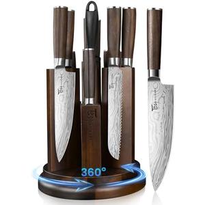 SYOKAMI 2026 Upgrade Knife Set 14 Piece Japanese Style Kitchen , High Carbon Stainless Steel Knives Sets with Steak Knives and Sharpener, Ideal for Gift