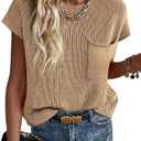 KIRUNDO Summer Fall Short Sleeve Sweater for Women 2025 Casual Sweater Vest Cotton Knit Pullover Tank Tops Fashion Clothing, Small