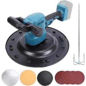 1680W Electric Wall Smoothing Machine, Cordless Wall Plastering Machine with Mixer, Wall Polishing Machine, Electric Wall Trowel, Compatible with Makita 18V Battery