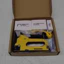 Upholstery 4 in 1 Staple Gun Heavy Duty, with 6000 Staples, Remover, Gloves, Manual Brad Nailer Power Adjustment Stapler Gun for Wood, Upholstery, Carpentry, Decoration DIY Staple Gun