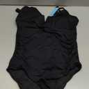 Womens One Piece Swimsuit Tummy Control - Slimming Bathing Suit V Wired Full Coverage 2025 Swimwear (Medium, Black)