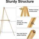 Falling in Art 65" A-Frame Tripod Easel Stand, Wooden Display Easel with Adjustable Canvas Holder, Floor Easel for Wedding Signs, Posters, Paintings, Artwork(Gold) 1 Pack