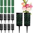 Hahood 8 Packs Cemetery Vases with Spikes and Foam Plastic Grave Vase Outdoor In Ground Cemetery Grave Flower Holders Memorial Gravestone Headstone Flower Vase for Cemetery Grave Decoration