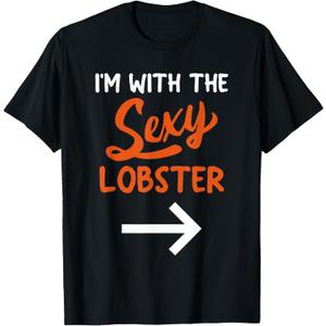 Lazy Halloween Costume For Couple I'm With The Sexy Lobster T-Shirt, 2XL