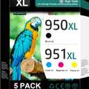 950XL and 951XL Ink Cartridges Combo Pack (5-Pack) Replacement for HP 950XL 951XL Ink Cartridges for HP Printers OfficeJet 8600 Series Pro 251dw, 8100, 8600 Series