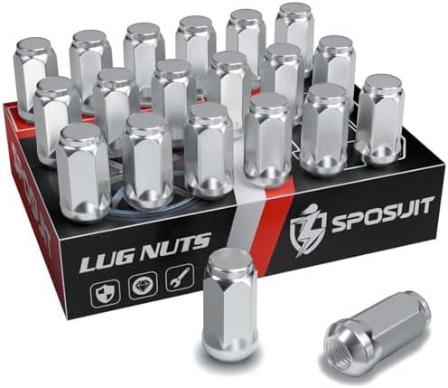 Sposuit M14x1.5 Lug Nuts - Replacement for 2017-2024 Honda Civic Type R, 2005-2024 Odysseym, 2009-2024 Pilot, 2006-2024 Ridgeline, 2019-2024 Passport - Closed End Chrome Lug Nut(20 Pcs)