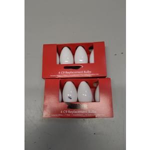 2 x 4 C9 Replacement Bulbs Ceramic White 7 Watt Incandescent