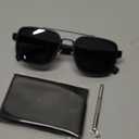 Joopin Square Aviator Sunglasses for Men Women Retro Pilot Sun Glasses Polarized UV Protection Double Bridge Shades (Black Frame Black Lens)