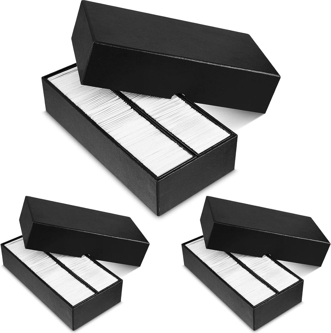 Henoyso 3 Pcs 2 x 2 Inch Double Row Coin Storage Box Coin Holders for Collectors Storage Supplies Collecting Cases, About Half Box Cases (Black)