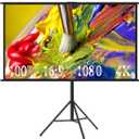 Towond Projector Screen with Stand, 100 inch Portable Movie Screen for Outdoor Indoor Use, 16:9 4K HD Wrinkle-Free and Foldable Polyester Fabric with Carry Bag for Home Theater
