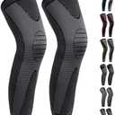 Full Leg Sleeves Long Compression Leg Sleeve Knee Sleeves Protect Leg, for Man Women Basketball, Arthritis Cycling Sport (4X-Large (1 Pair), 01_Black)