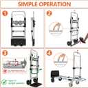 3 in 1 Heavy Duty Folding Hand Truck, Convertible Portable Steel Dolly with Telescopic Handle, Foldable Utility Cart with Rubber Wheels, 500 LBS