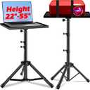 Projector Stand, 22 to 55 Inch Laptop Stand With Phone Holder, Tripod for DJ Equipment, Outdoor Movies, Office, Home, Stage or Studio (Black)