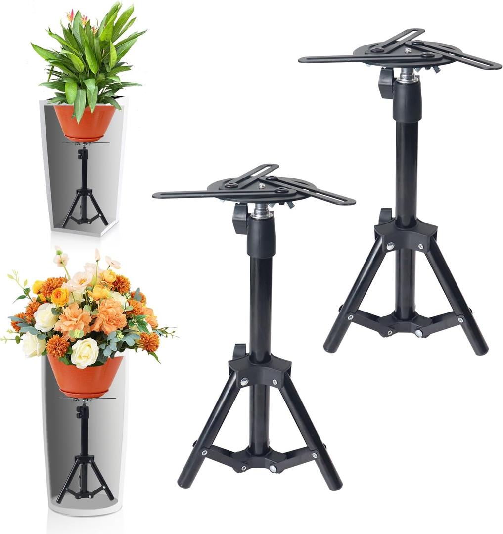 2PCS Adjustable Planter Inserts Plant risers,Tall Tapered Plant Riser Fill BottomPlanter Fillers for Large PotsIndoor and Outdoor 12-21" Rise4-12" Top