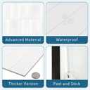 sunwings 16-Sheet Peel and Stick Backsplash Tile, 9" x 9" Stacked 3D Handmade Looks Square Self Adhesive Wall Tiles for Kitchen Bathroom, White Mixed