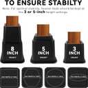8 inch Bed Risers Adjustable Furniture Risers - Heavy Duty Non-Slip Lift Supports for Beds/Couches/Sofas, Durable Square Design with Creates Storage Space (4 Pack Black, 3/5/8 lnch Square)