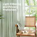 YoungsTex Sage Green Linen Semi Sheer Curtains 40 Inch Length for Kitchen Window, Short Light Filtering Drapes with Back Tab for Cafe Bathroom, 2 Panels, 40 X 40 Inch