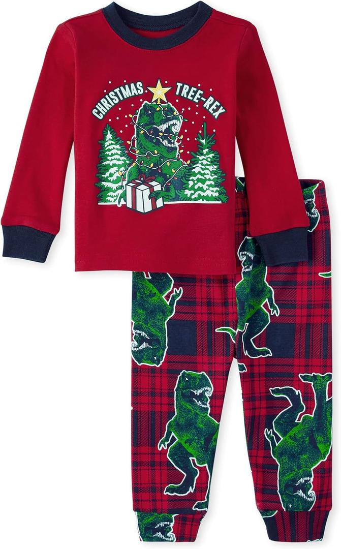 The Children's Place unisex-baby Family Matching, Christmas and Holiday Pajama Sets, Cotton (Red)