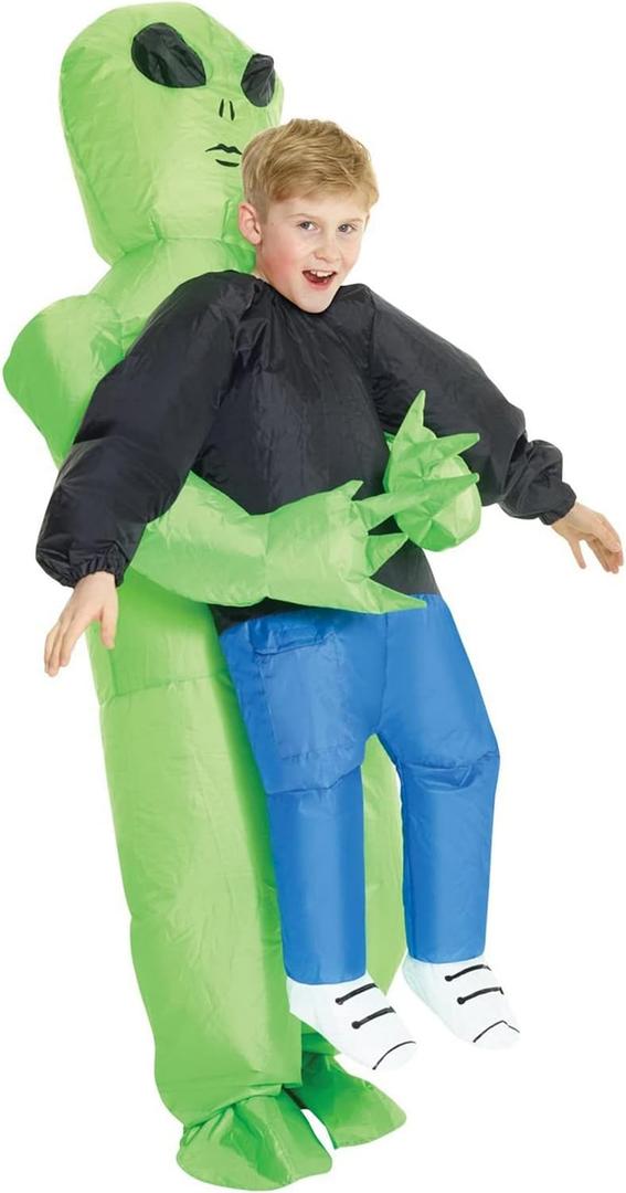 Morph Kids Inflatable Alien Costume, Blow Up Alien Outfit for Children, Abducted by Aliens Dress Up Costume, One Size